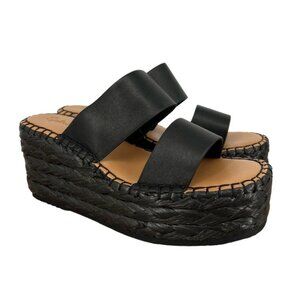 Splendid Women's Linda Black Espadrille Wedge Sandals Shoes -Black- Size  6.5
